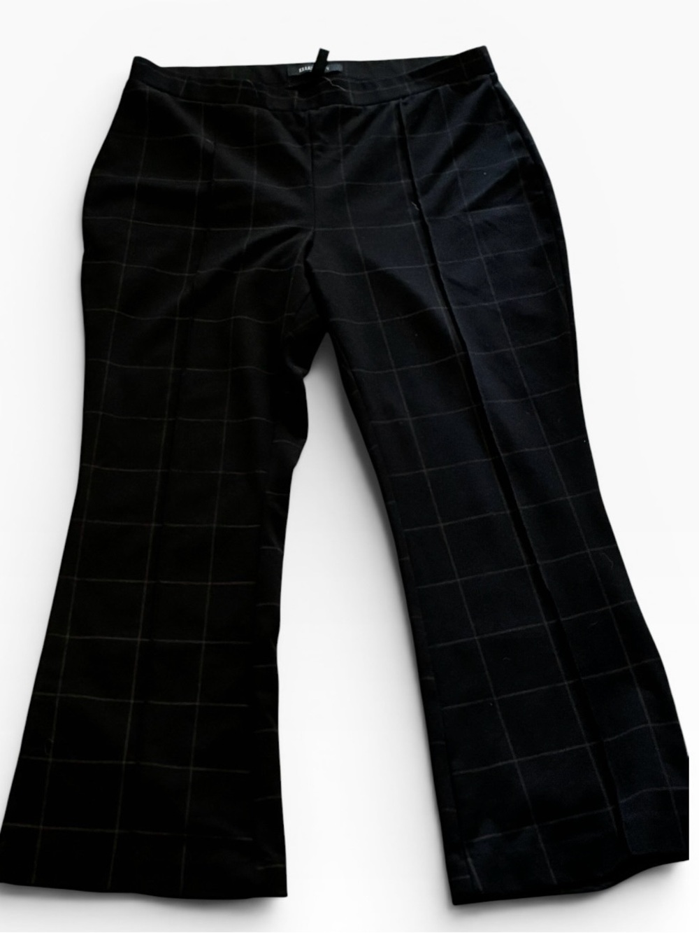 Ellen Tracy Black Windowpane Flare Pants